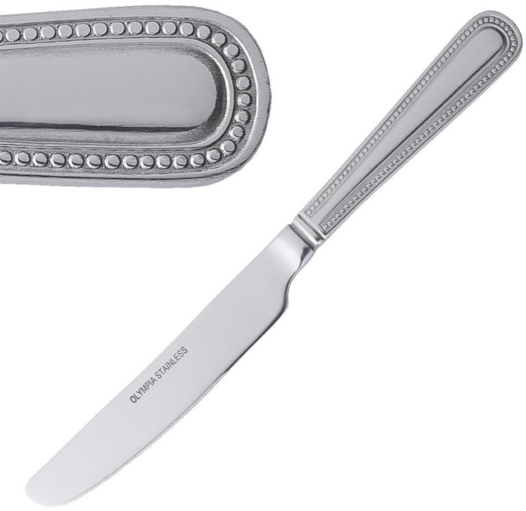  Olympia Bead Solid Handle Dessert Knife 
