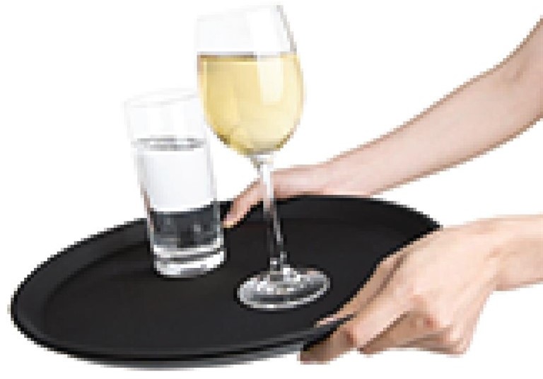 Kristallon Polypropylene Round Non-Slip Tray Black 356mm 