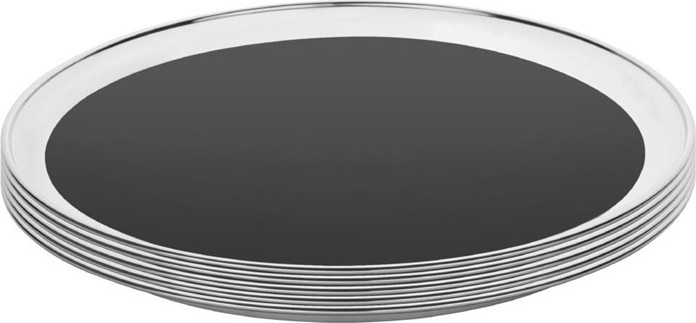 Olympia Stainless Steel Round Non-Slip Bar Tray 355mm 