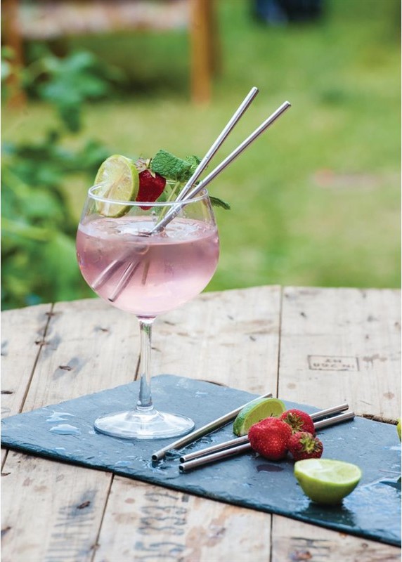  Gastronoble Stainless Steel Metal Straws 8.5" (Pack of 25) 