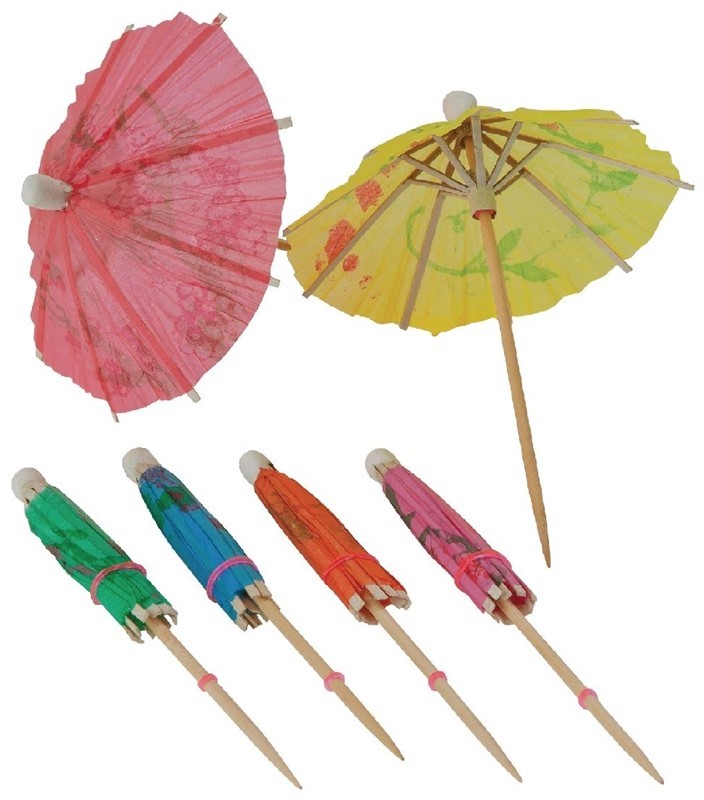  Fiesta Paper Parasols Mixed Colours (Pack of 144) 