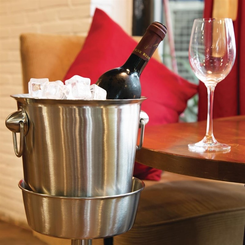  Olympia Brushed Stainless Steel Wine And Champagne Bucket Stand 