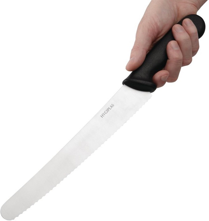  Hygiplas Serrated Pastry Knife Black 25.5cm 