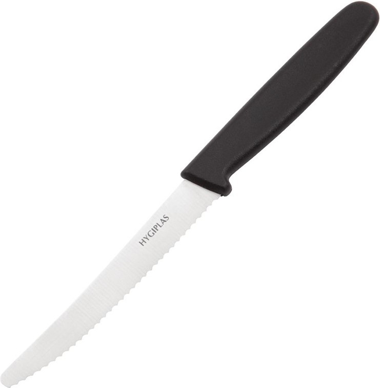  Hygiplas Serrated Tomato Knife Black 10cm 