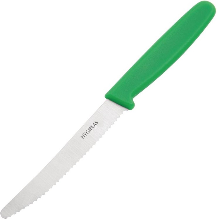  Hygiplas Serrated Tomato Knife Green 10cm 