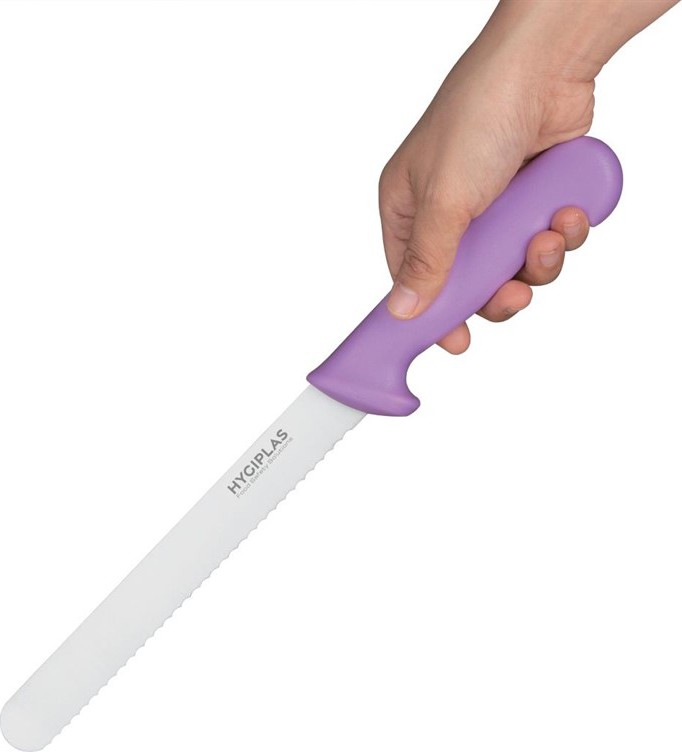  Hygiplas Bread Knife Purple Handle 20.5cm 