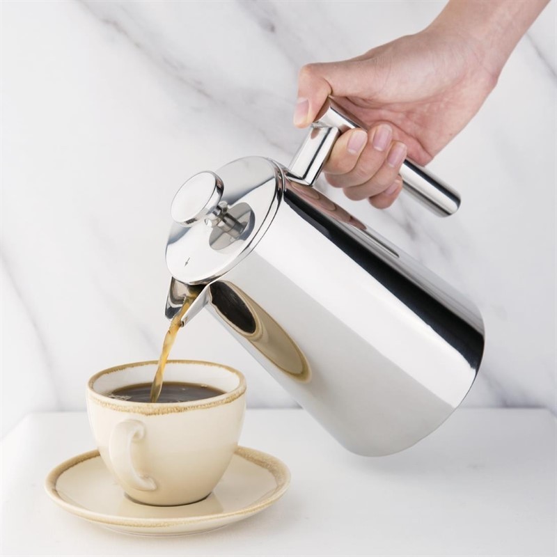  Olympia Insulated Art Deco Stainless Steel Cafetiere 6 Cup 