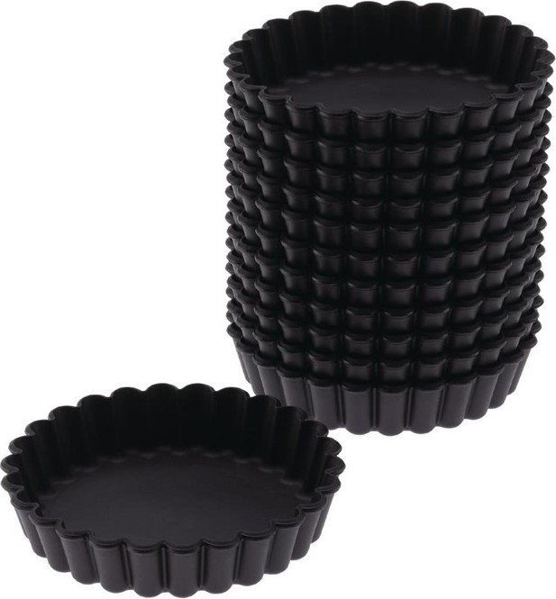  Matfer Bourgeat Exoglass Round Fluted Tartlet Mould 100mm (Pack of 12) 