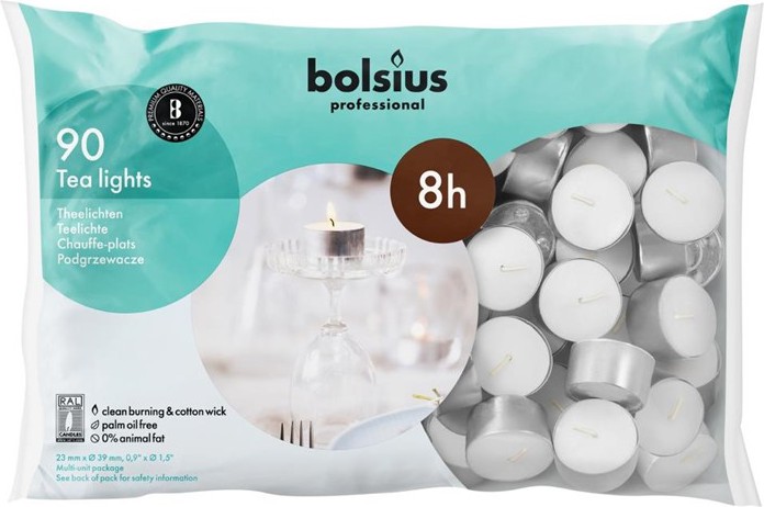  Bolsius Professional 8 Hour Tealights (Pack of 90) 