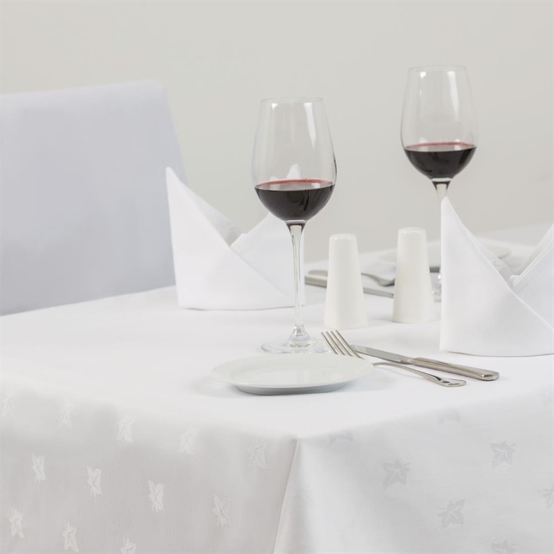  Mitre Luxury Luxor Round Tablecloth White 1725mm 