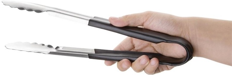  Vogue Colour Coded Black Serving Tongs 11" 