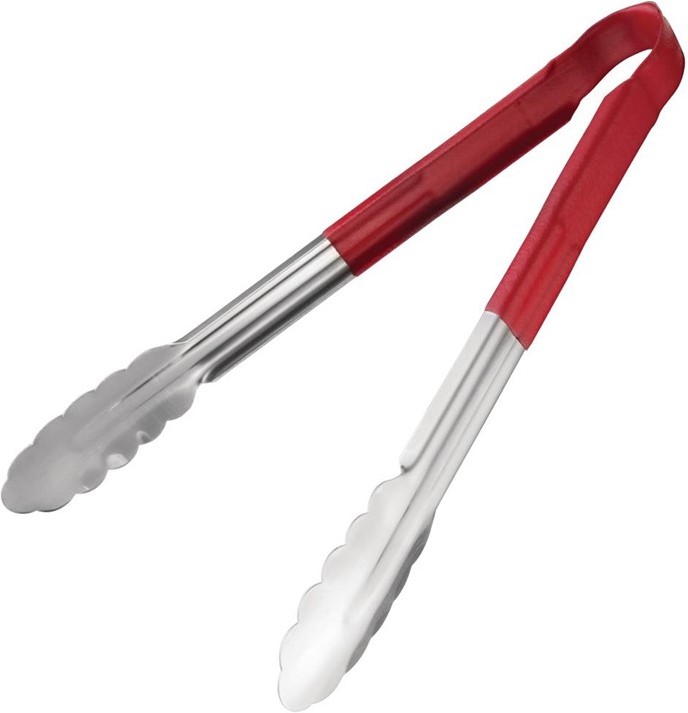  Vogue Colour Coded Red Serving Tongs 11" 