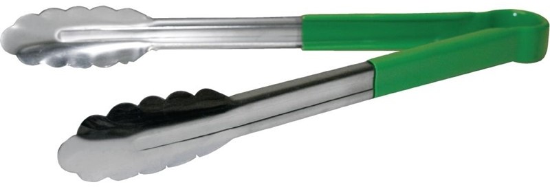 Vogue Colour Coded Green Serving Tongs 11" 