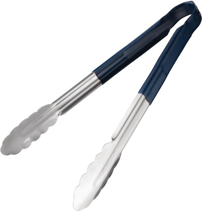  Vogue Colour Coded Blue Serving Tongs 11" 