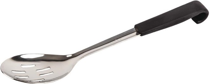  Vogue Slotted Serving Spoon Black Handle 340mm 