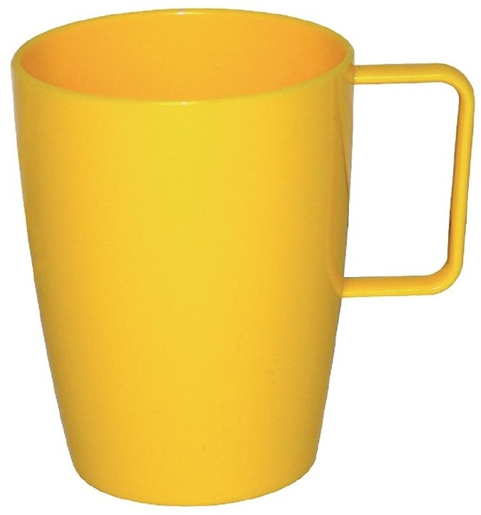  Kristallon Polycarbonate Handled Beakers Yellow 284ml 