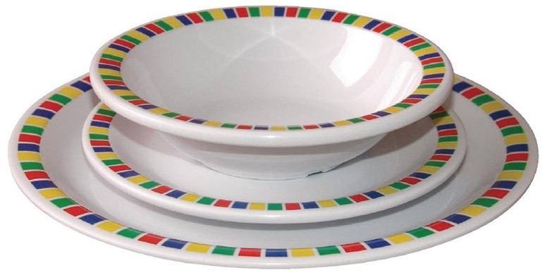  Kristallon Fairground Melamine Side Plates 160mm (Pack of 12) 