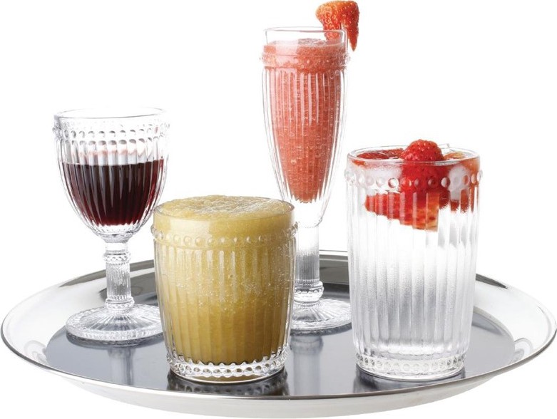  Olympia Baroque Glass Tumblers 395ml (Pack of 6) 