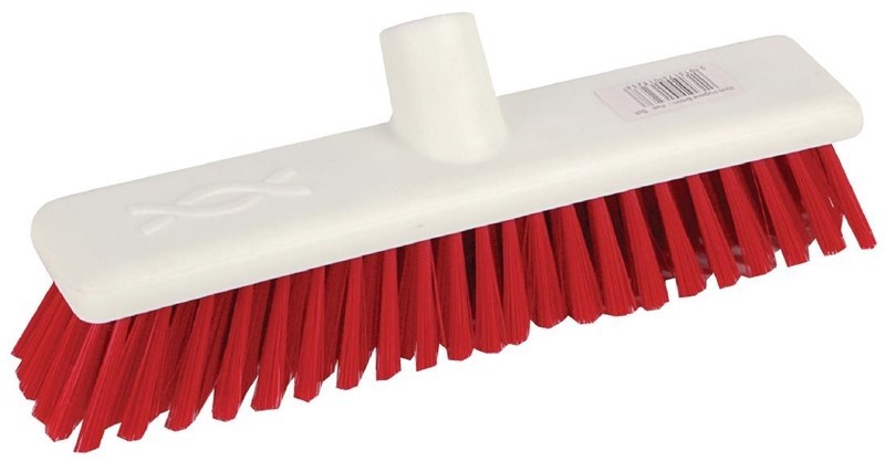 Jantex Hygiene Broom Soft Bristle Red 12in 
