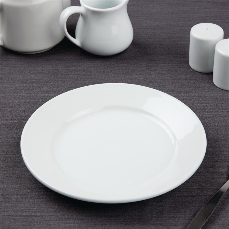  Athena Hotelware Wide Rimmed Plates 202mm (Pack of 12) 