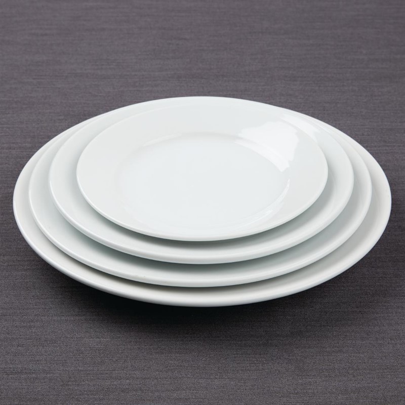  Athena Hotelware Wide Rimmed Plates 228mm (Pack of 12) 