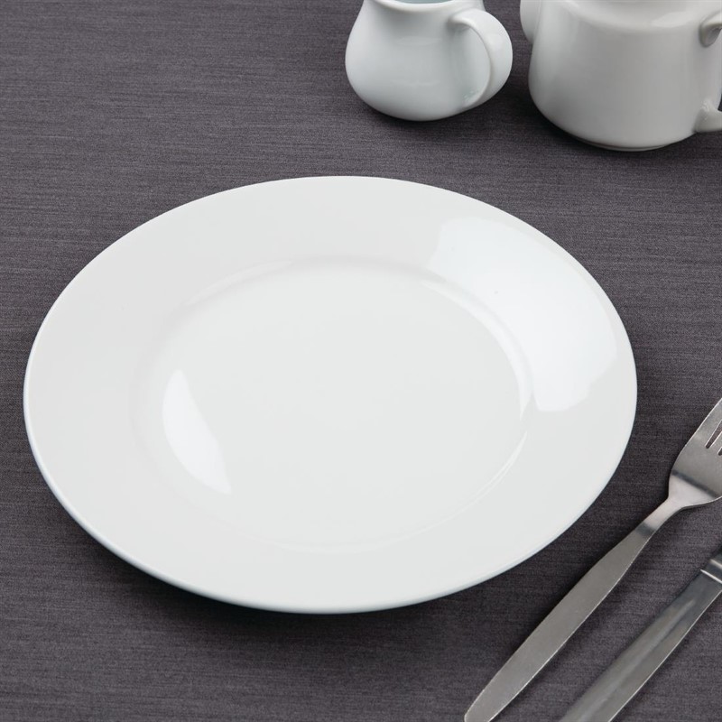  Athena Hotelware Wide Rimmed Plates 254mm (Pack of 12) 