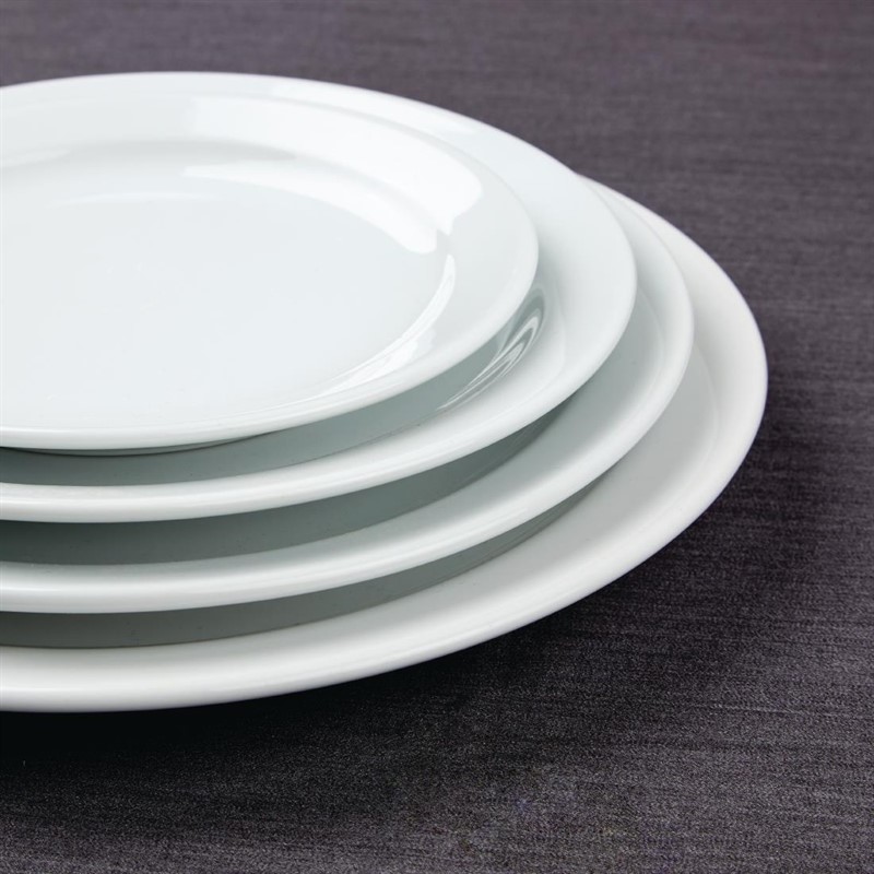  Athena Hotelware Narrow Rimmed Plates 254mm (Pack of 12) 