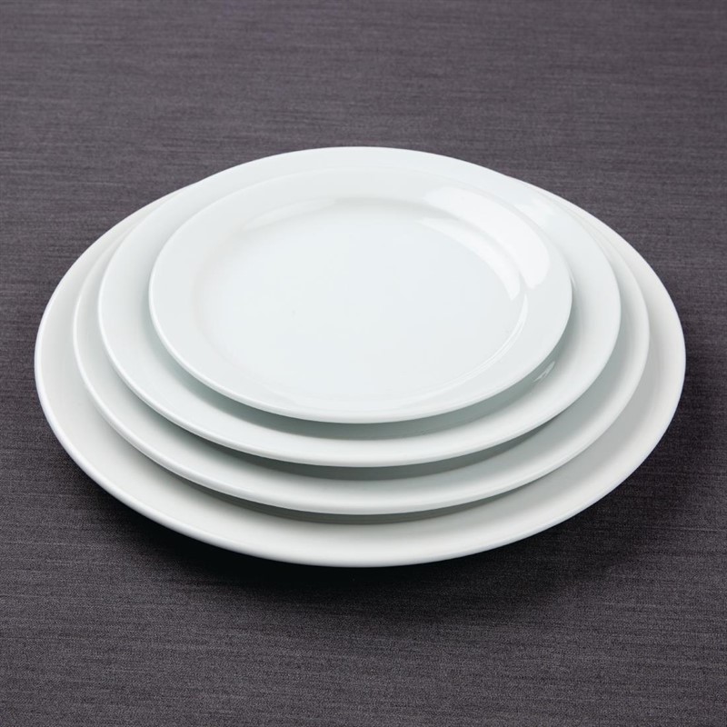  Athena Hotelware Narrow Rimmed Plates 254mm (Pack of 12) 