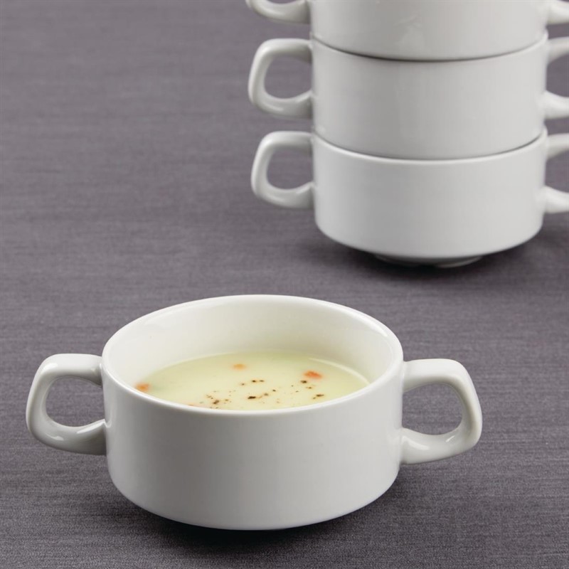 Athena Hotelware Stacking Soup Bowls 160mm 290ml (Pack of 12) 