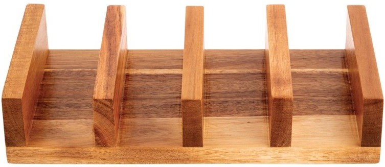  Olympia Acacia Wood Taco Stand 