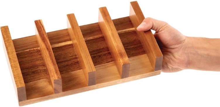  Olympia Acacia Wood Taco Stand 