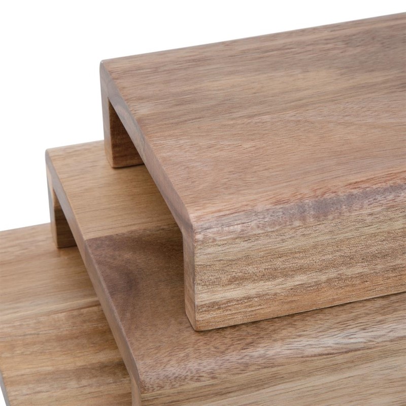  Olympia FSC Acacia Wood Riser Set (Pack of 3) 