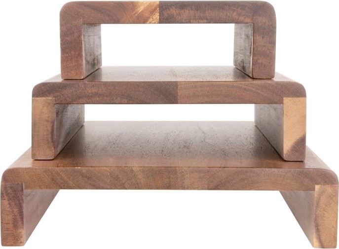  Olympia FSC Acacia Wood Riser Set (Pack of 3) 