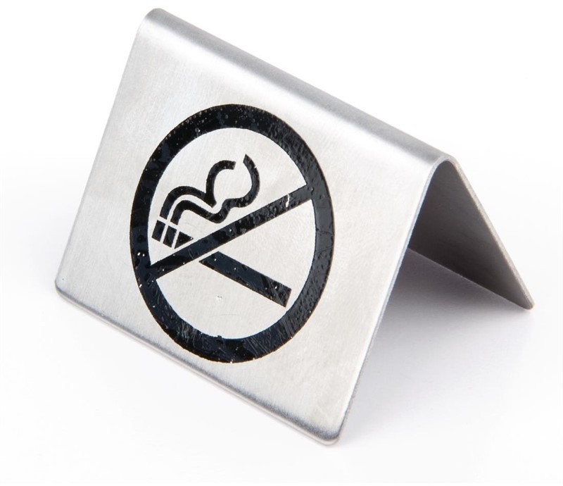  Olympia Brushed Steel No Smoking Table Sign 