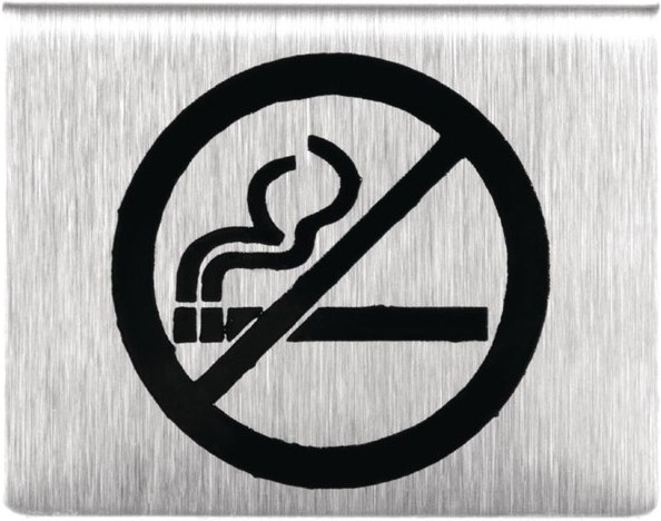  Olympia Brushed Steel No Smoking Table Sign 