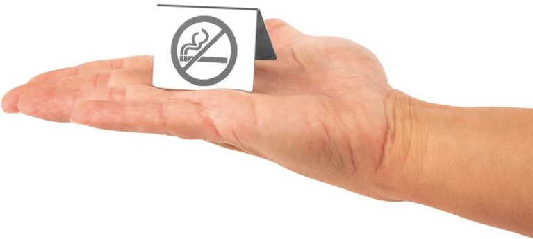  Olympia Brushed Steel No Smoking Table Sign 