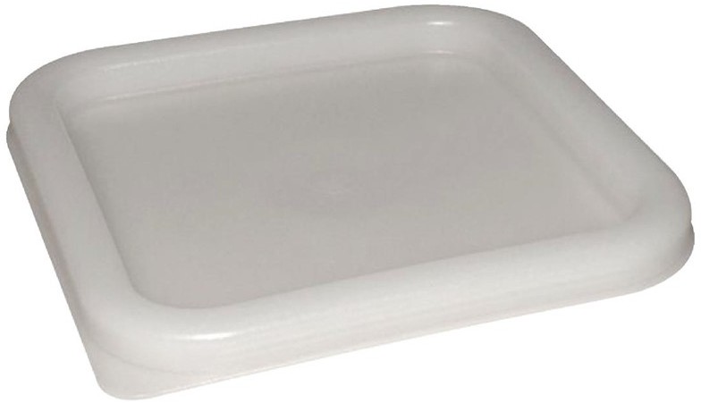  Vogue Polycarbonate Square Food Storage Container Lid White Medium 
