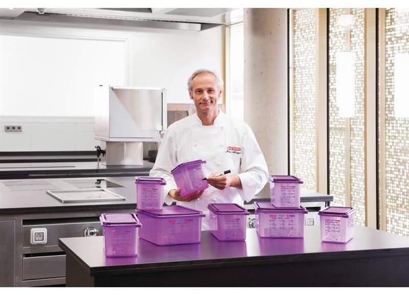  Araven Allergen Polypropylene 1/6 Gastronorm Food Container Purple 2.6L 