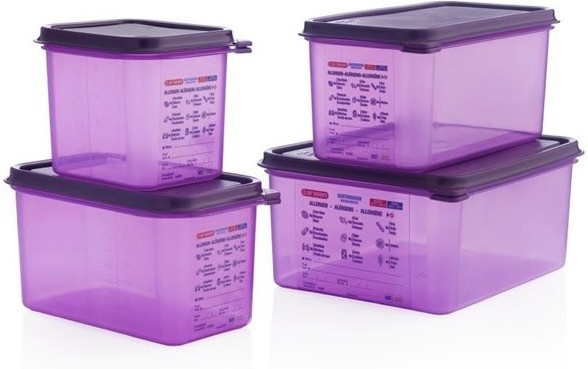  Araven Allergen Polypropylene 1/3 Gastronorm Food Container Purple 6Ltr 