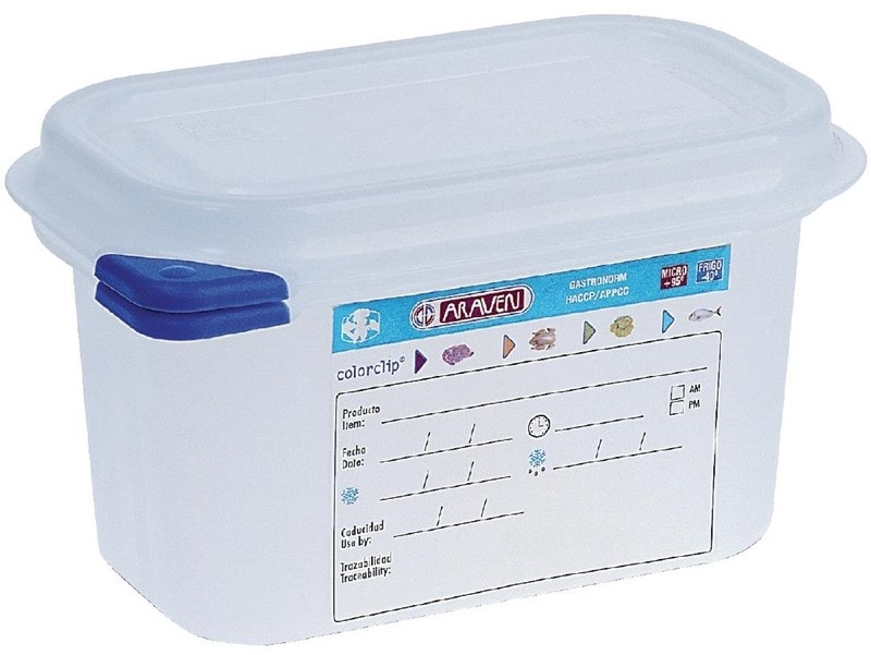  Araven Polypropylene 1/9 Gastronorm Food Storage Container 1Ltr (Pack of 4) 