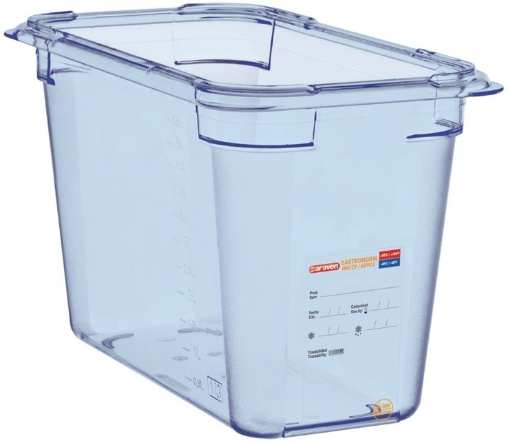  Araven Aravan ABS Food Storage Container Blue GN 1/3 200mm 