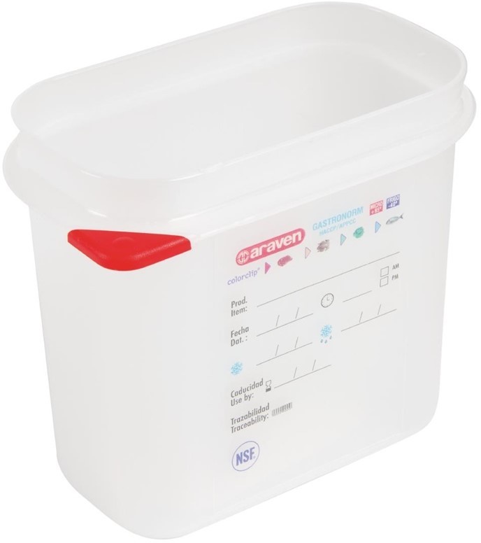  Araven Polypropylene 1/9 Gastronorm Food Storage Container 1.5Ltr (Pack of 4) 