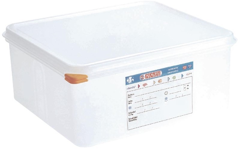  Araven Polypropylene 2/3 Gastronorm Food Storage Container 13.5Ltr (Pack of 4) 