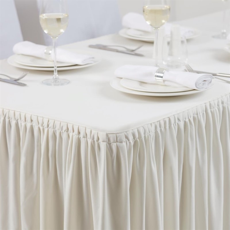  Gastronoble Table Top Black Cover & Skirting - Plisse Style 