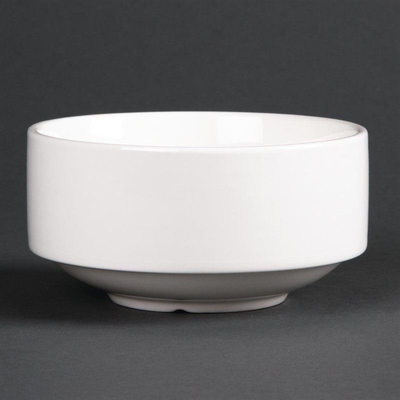  Lumina Fine China Stacking Soup Bowls 398ml 14oz (Pack of 6) 
