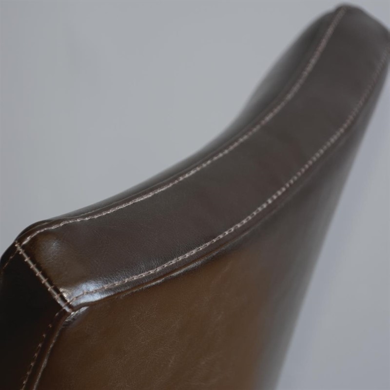  Bolero Chunky Faux Leather Chairs Dark Brown (Pack of 2) 