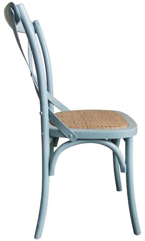  Bolero Blue Bentwood Chairs with Metal Cross Backrest (Pack of 2) 