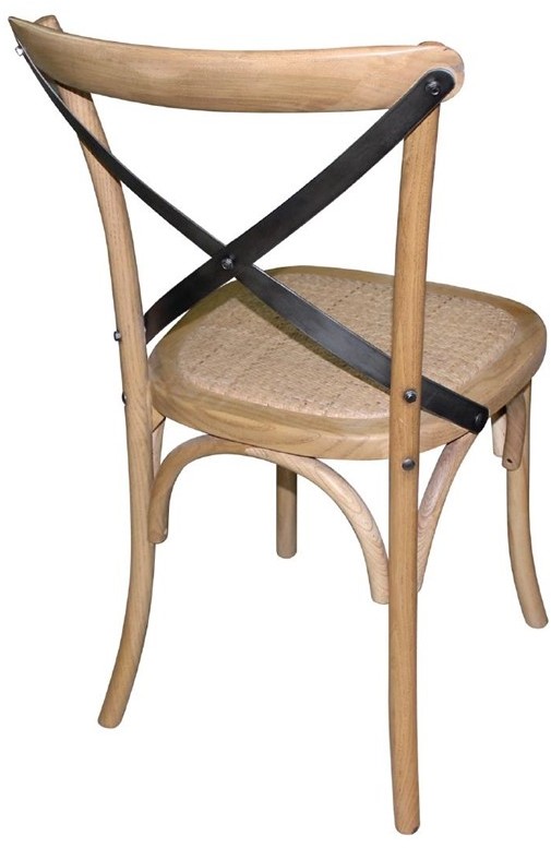  Bolero Natural Bentwood Chairs with Metal Cross Backrest (Pack of 2) 