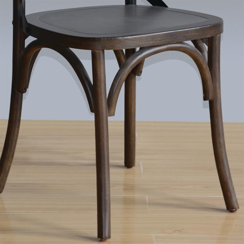  Bolero GG658 - Wooden Dining Chair with Metal Cross Backrest (Walnut Finish) (Pa 