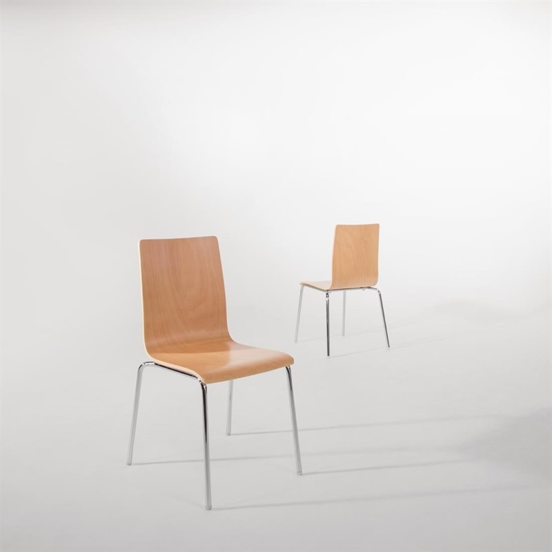  Bolero GR342 - Square Back Sidechair (Natural Finish) (Pack 4) 